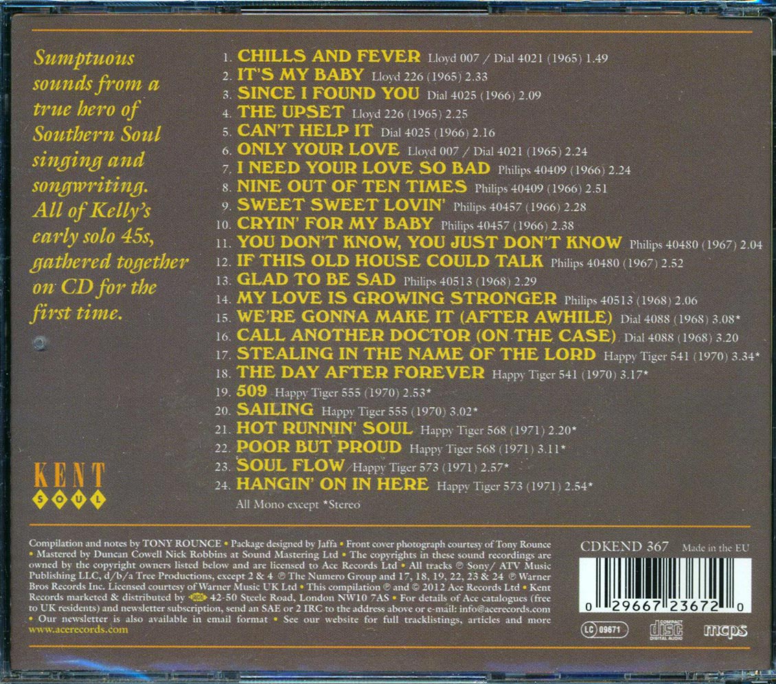 Paul Kelly - Hot Runnin Soul: The Singles 1965-1971 (24 tracks) Music CD