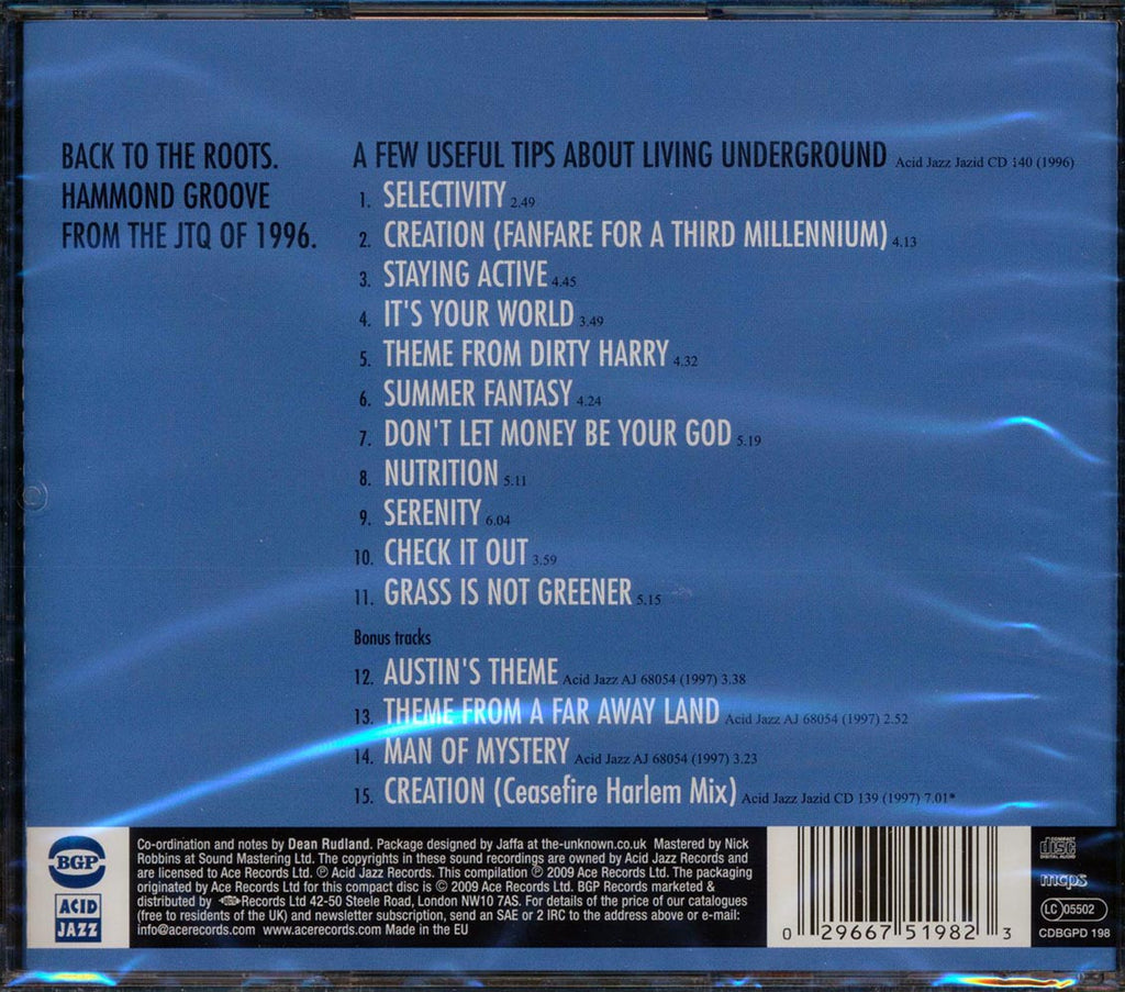 James Taylor Quartet - A Few Useful Tips About Living Underground Music CD