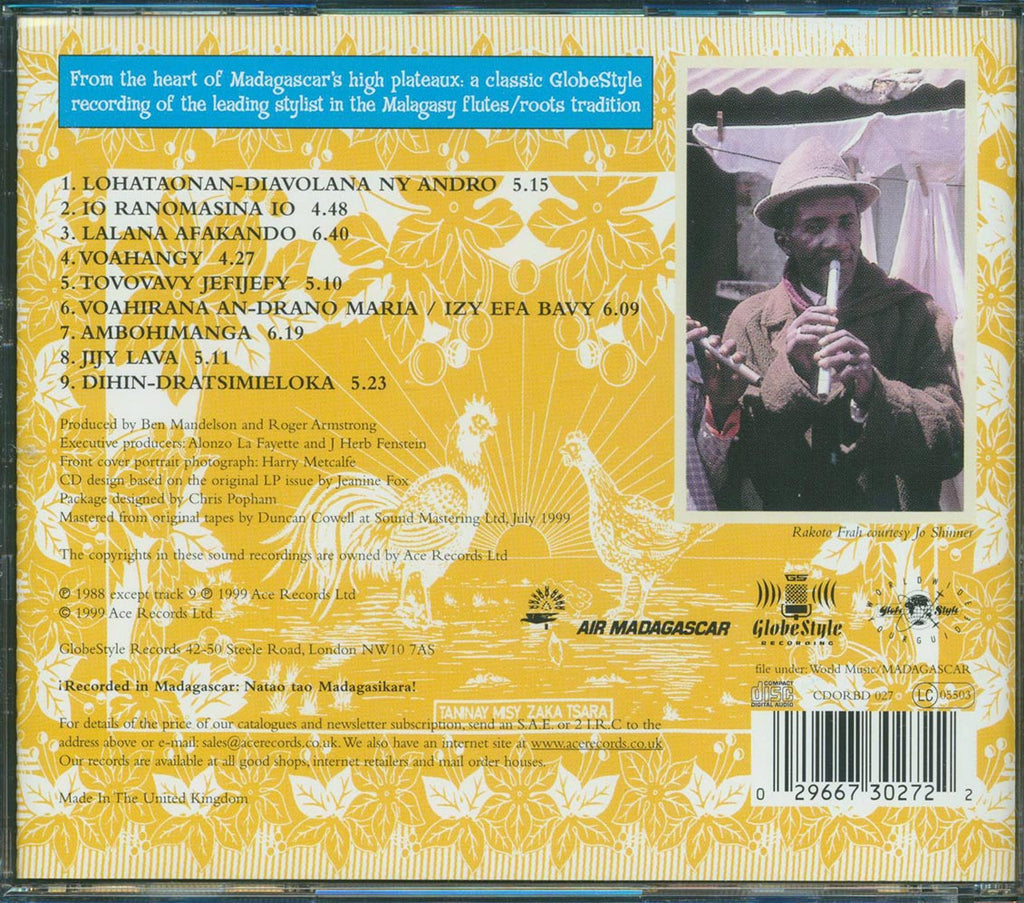 Rakoto Frah - Flute Master Of Madagascar Music CD