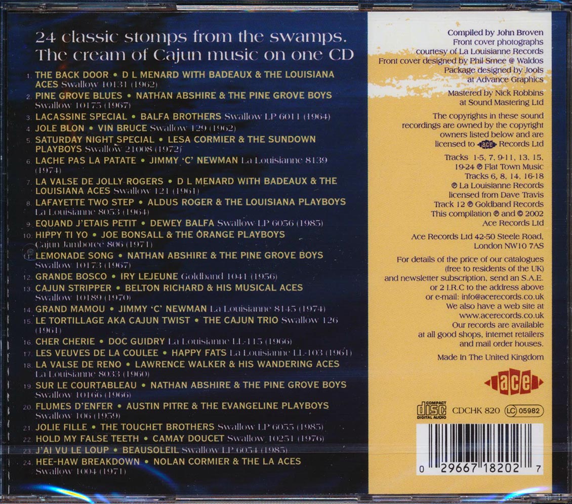 Various - Cajun Classics: Kings Of Cajun At Their Very Best (24 tracks) Music CD