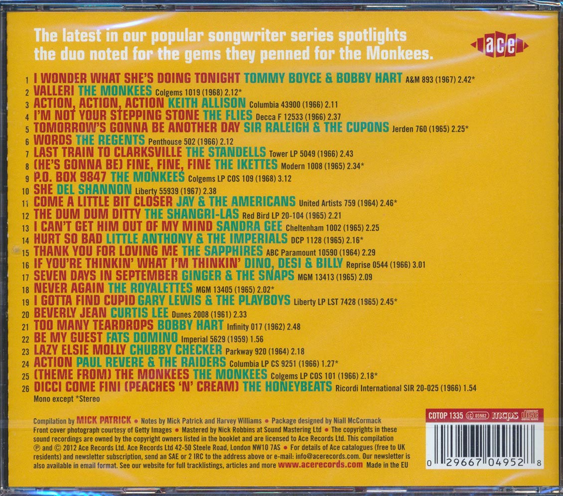 Various - Action: The Songs Of Tommy Boyce & Bobby Hart (26 tracks) Music CD