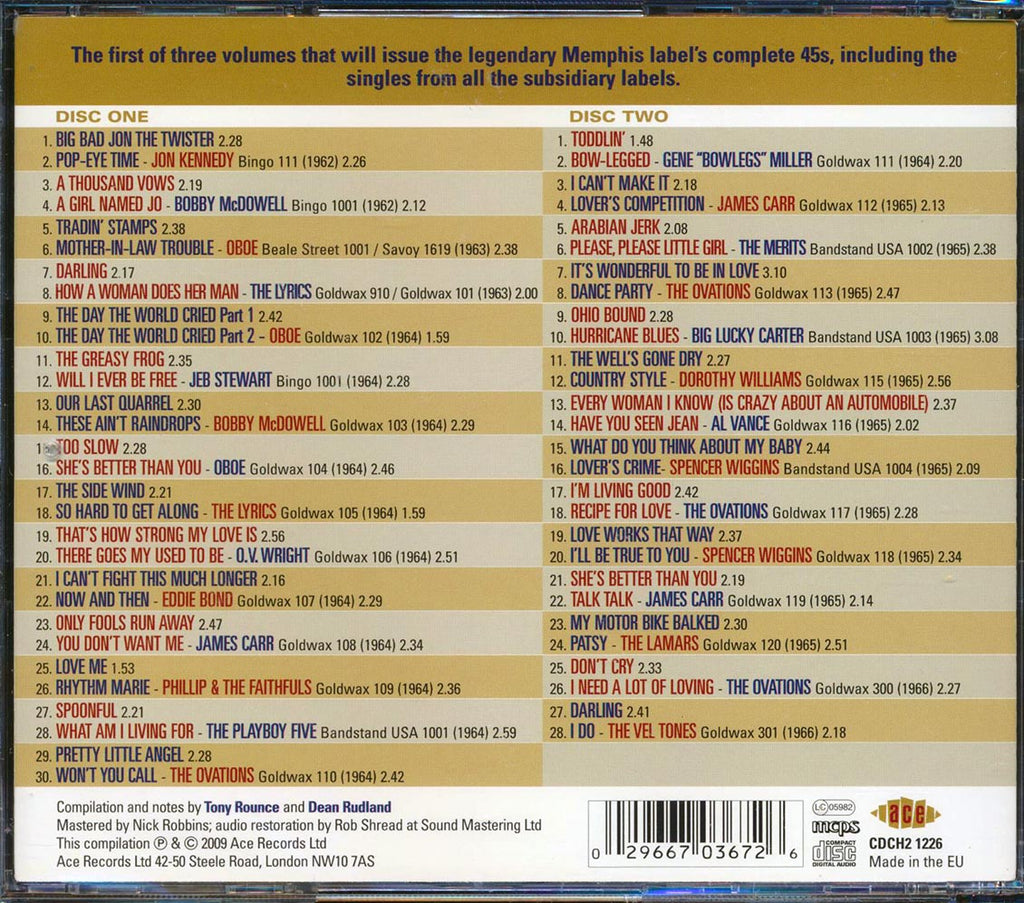 Various - The Complete Goldwax Singles Volume 1 1962-1966 (58 tracks) (2xCD) Music CD