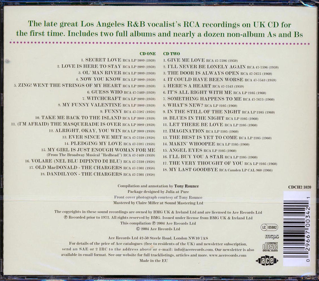 Jesse Belvin - Guess Who: The RCA Victor Recordings (36 tracks) (2xCD) Music CD