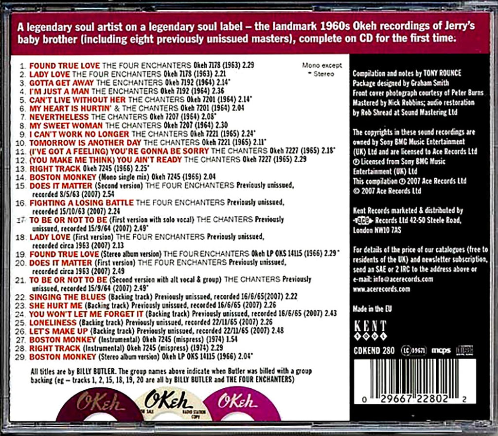 Billy Butler - The Right Tracks: The Complete Okeh Recordings 1963-1966 (29 tracks) Music CD
