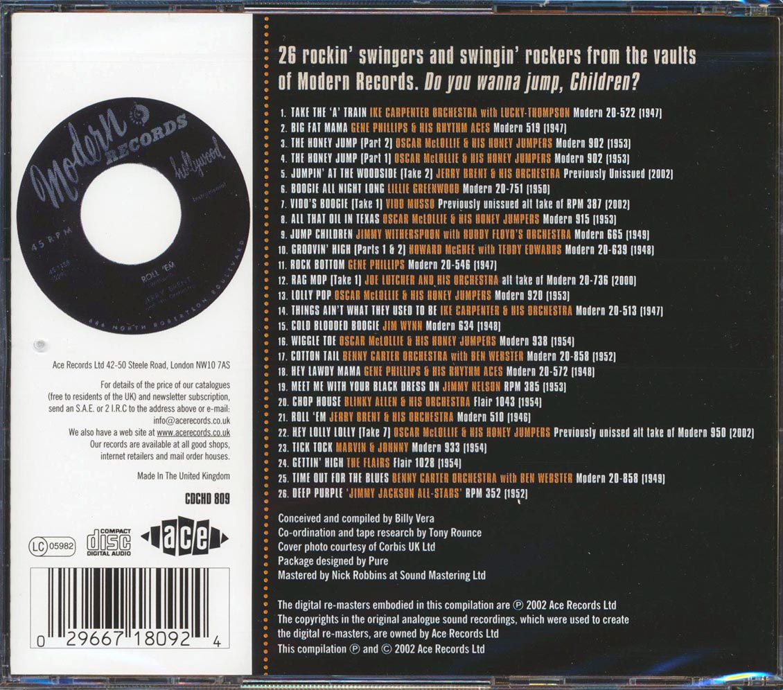 Various - Let's Jump: Swingin Humdingers From Modern Records (26 tracks) Music CD