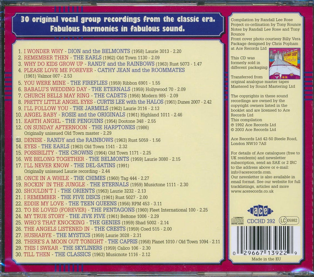 Various - Doo Wop Shop: 30 Vocal Group Classics (30 tracks) Music CD