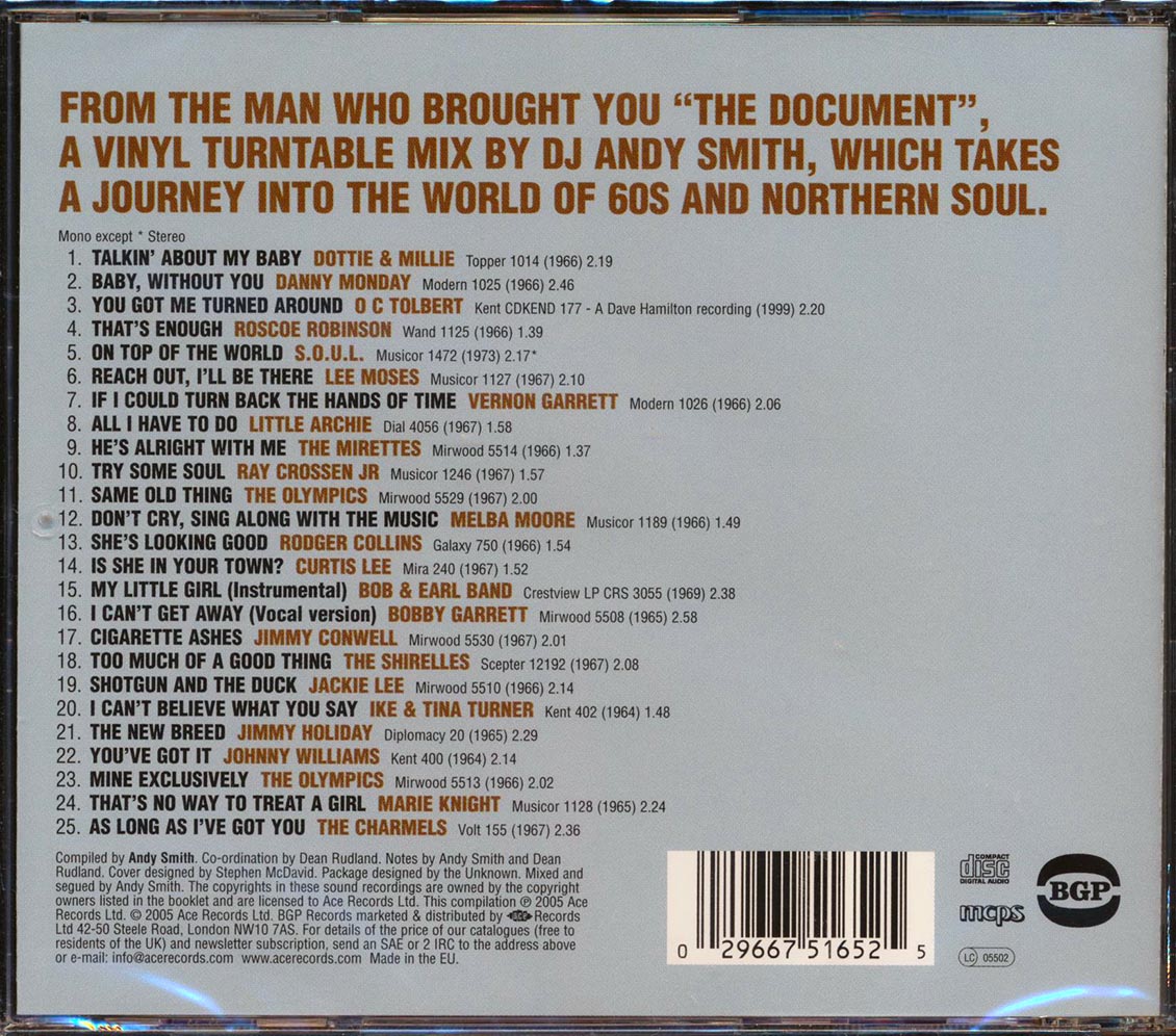 Various - Andy Smith's Northern Soul (25 tracks) Music CD