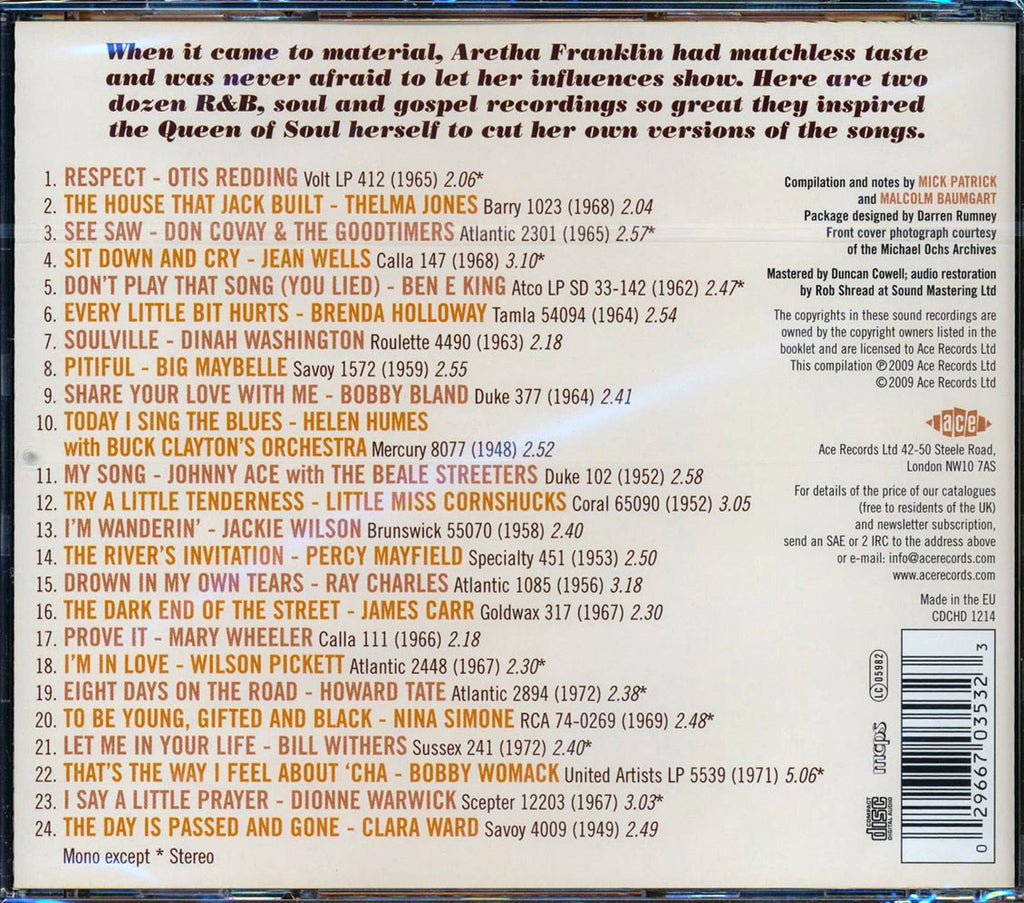 Various - Respect: Aretha's Influences And Inspiration (24 tracks) Music CD