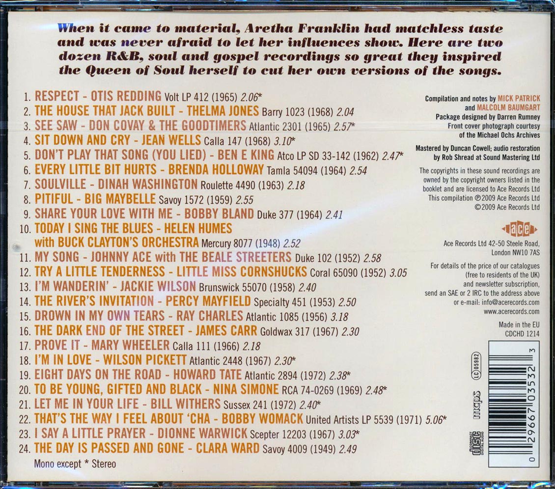 Various - Respect: Aretha's Influences And Inspiration (24 tracks) Music CD