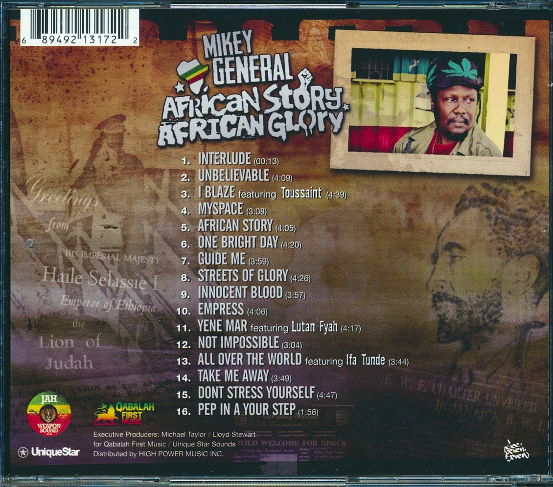 Mikey General - African Story African Glory Music CD