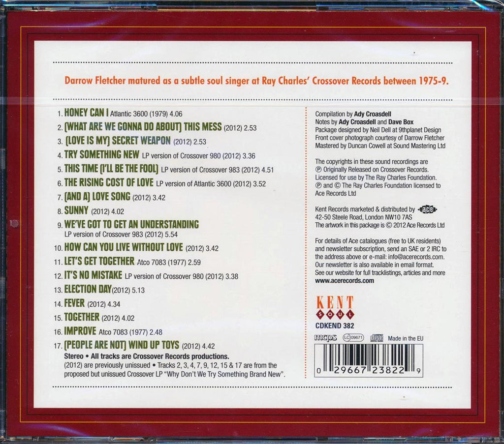 Darrow Fletcher - Crossover Records 1975-79 LA Soul Sessions Music CD