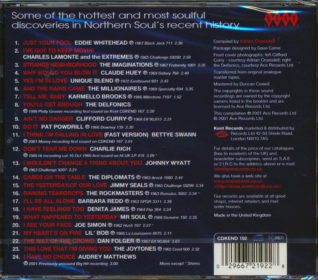 Various - Northen Soul's Classiest Rarities (24 tracks) Music CD