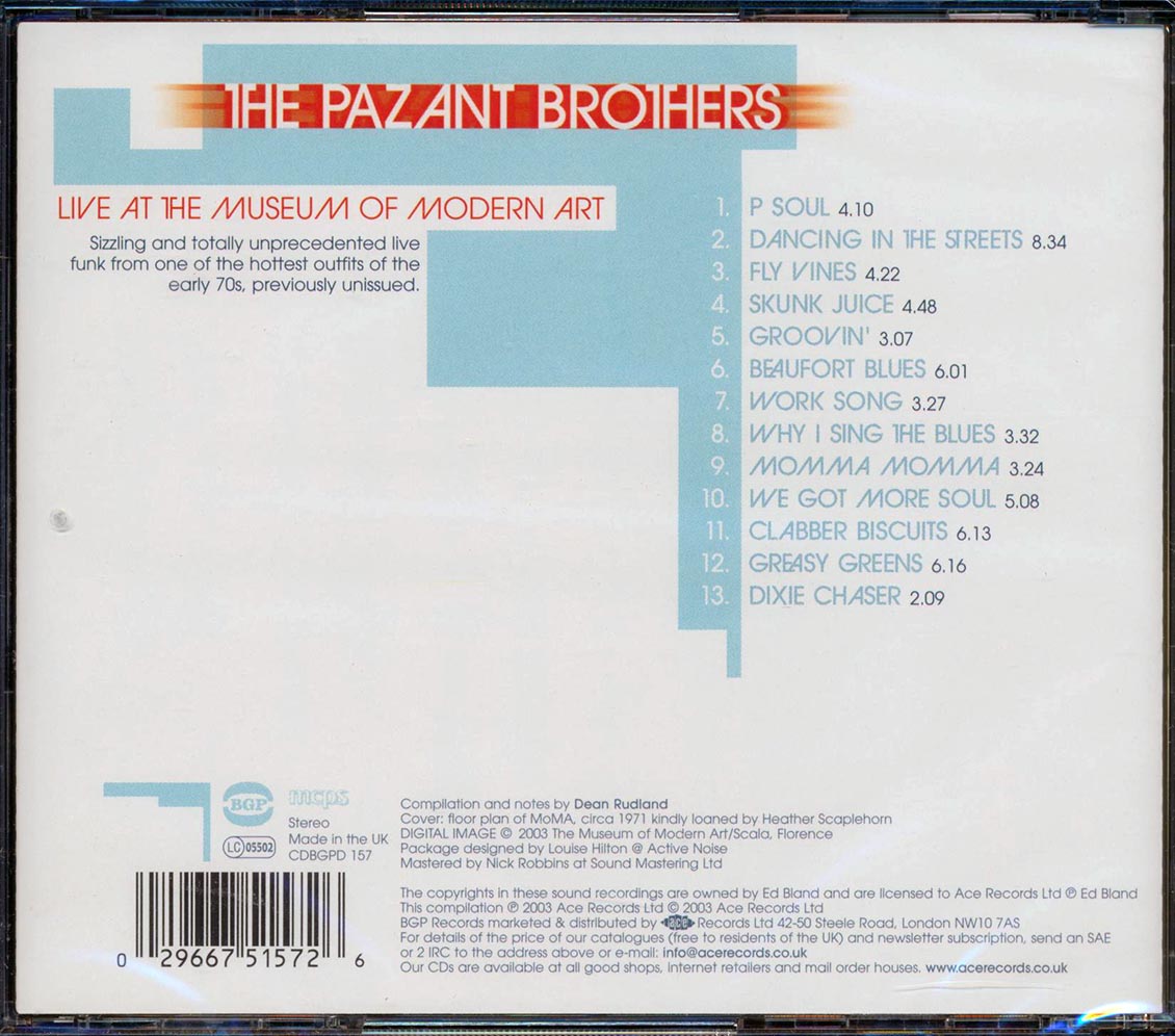 The Pazant Brothers - Live At The Museum Of Modern Art Music CD