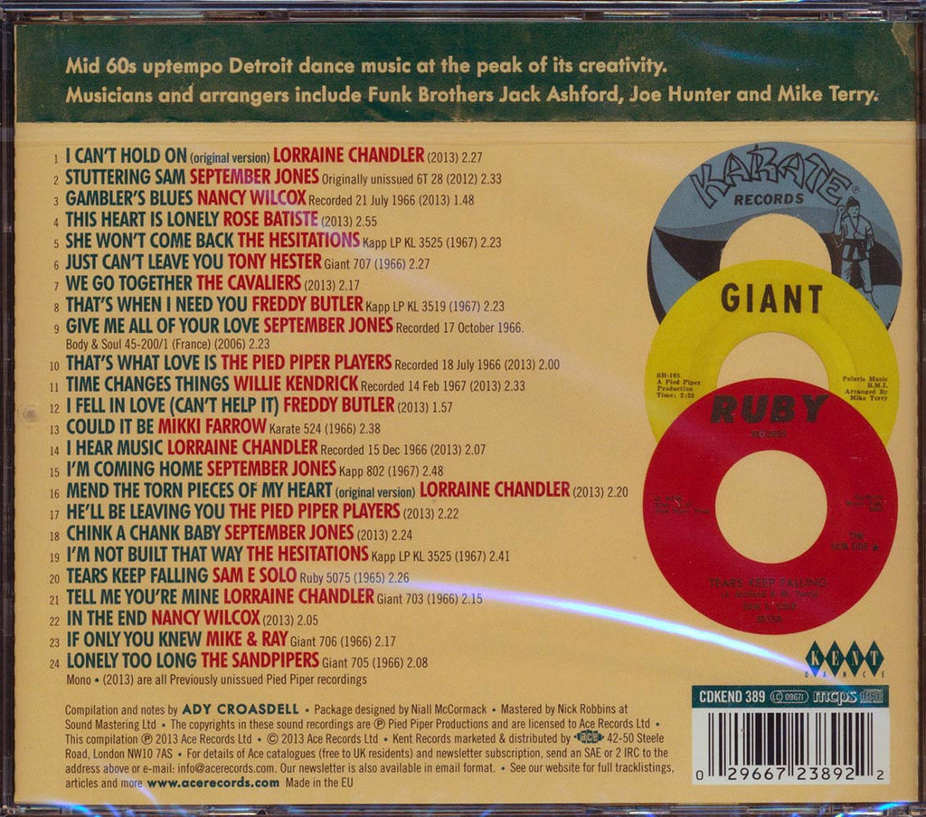 Various - Pied Piper Presents A New Concept In Detroit Soul (24 tracks) Music CD