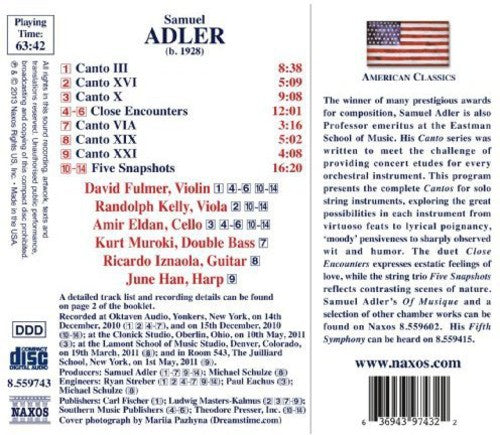 Adler / Fulmer / Kelly - Music For Strings - Music CD