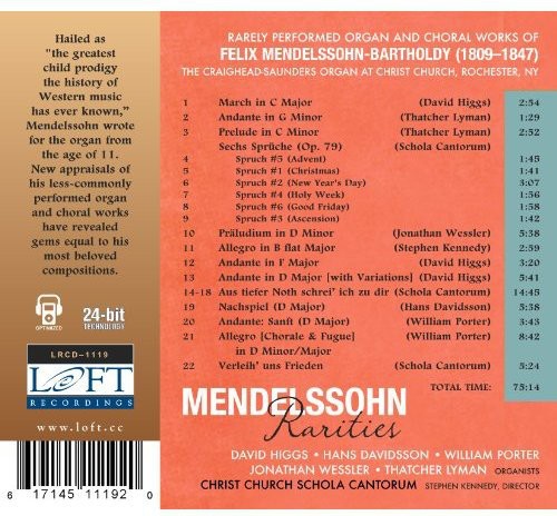Mendelssohn / Davidsson - Mendelssohn Rarities - Music CD