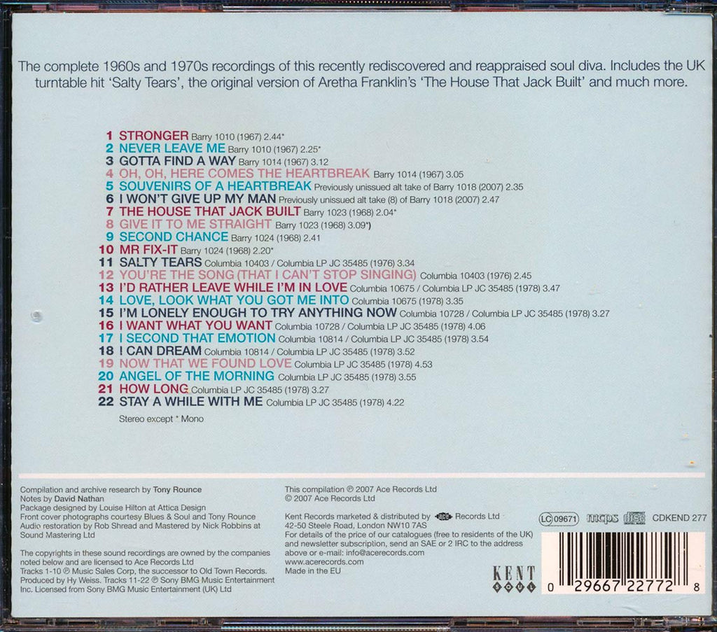 Thelma Jones - Second Chance: The Compleye Barry And Columbia Recordings Music CD
