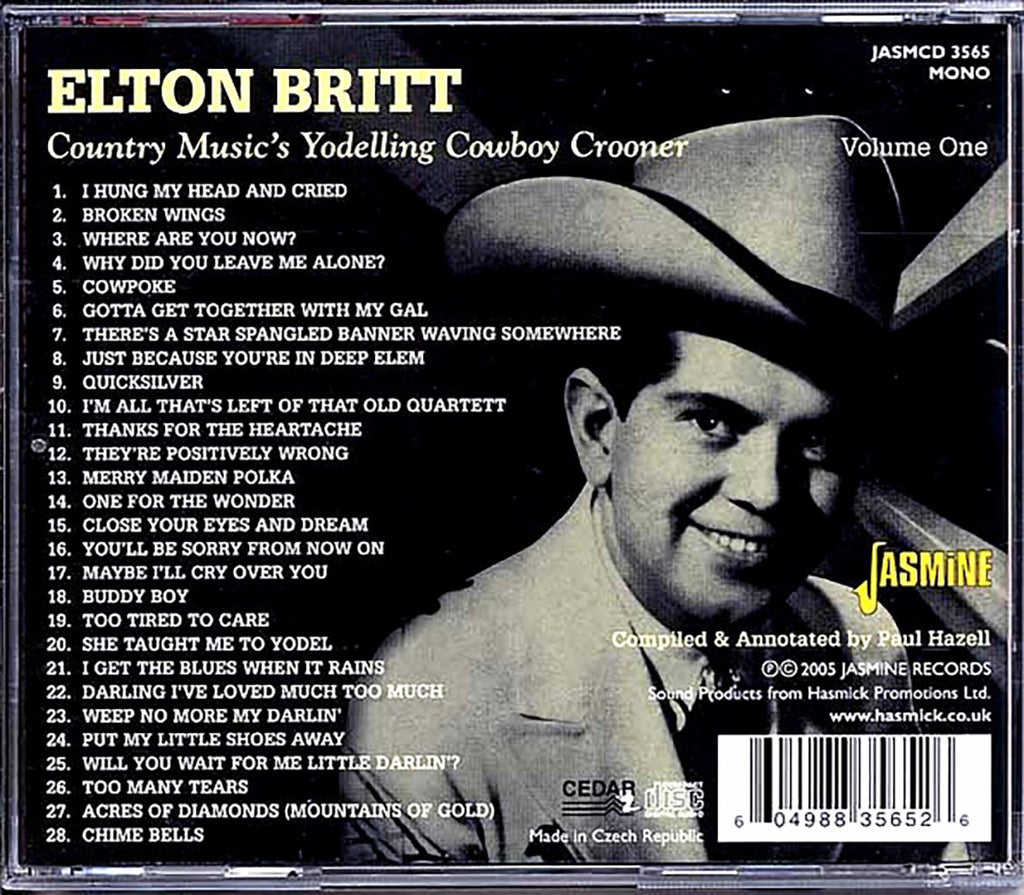 Elton Britt - Country Music's Yodelling Cowboy Crooner (28 tracks) Music CD