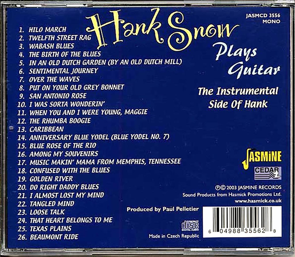 Hank Snow - Plays Guitar: The Instrumental Side Of Hank (26 tracks) Music CD
