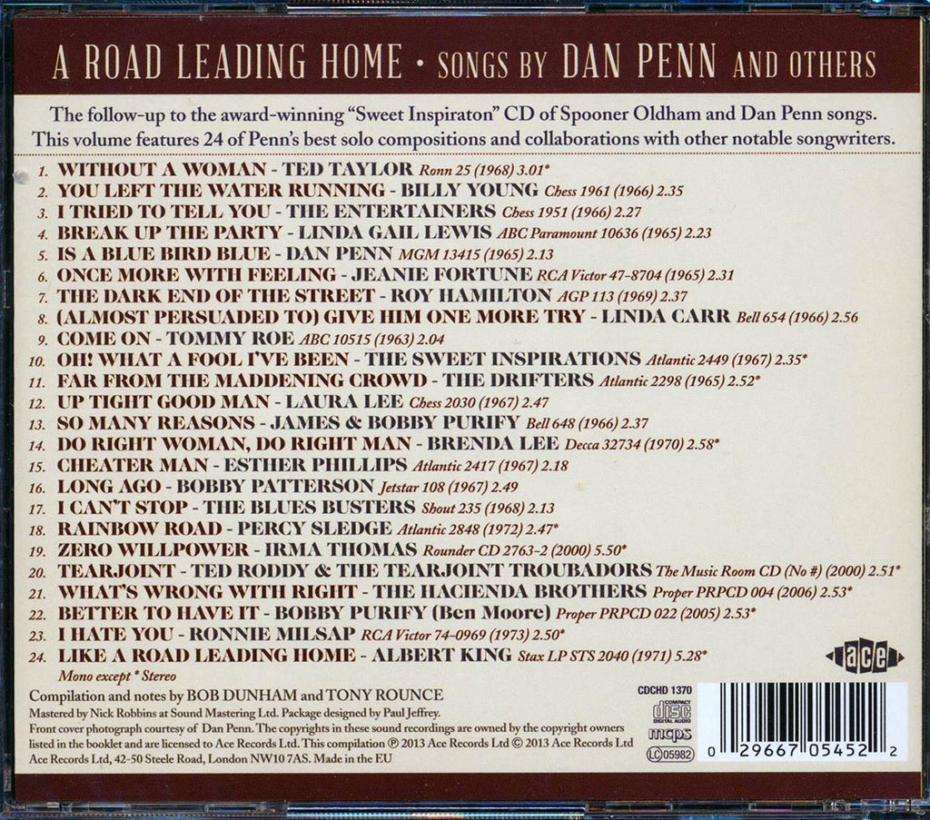 Various - A Road Leading Home: Songs By Dan Penn And Others (24 tracks) Music CD