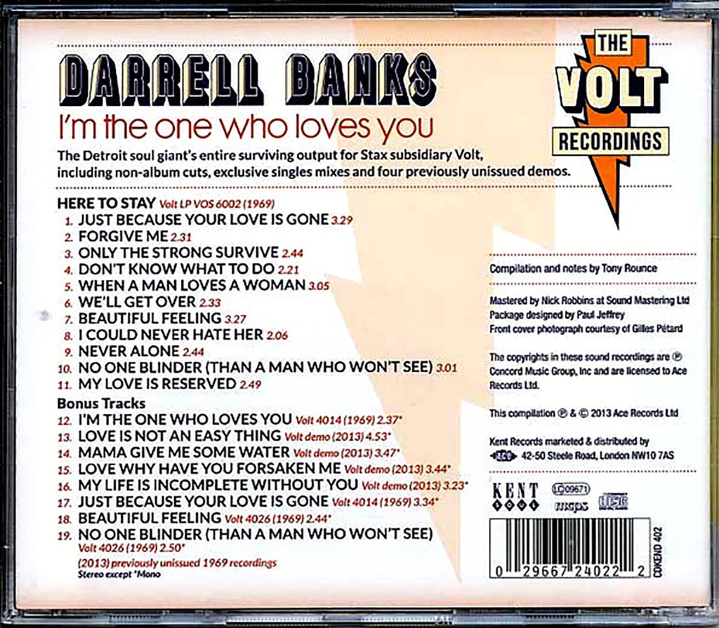 Darrell Banks - I'm The One Who Loves You: The Volt Recordings Music CD