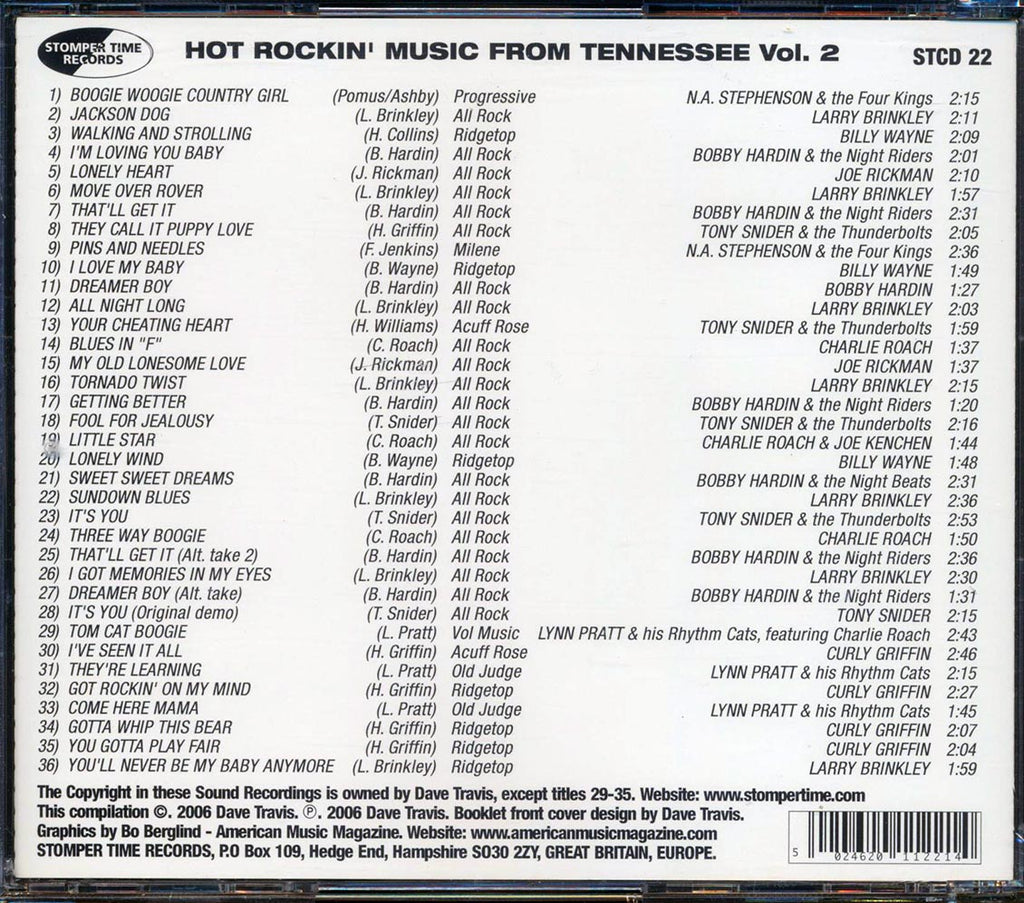 Various - Hot Rockin' Music From Tennessee, Volume 2: The Westwood Recording Company Story Music CD