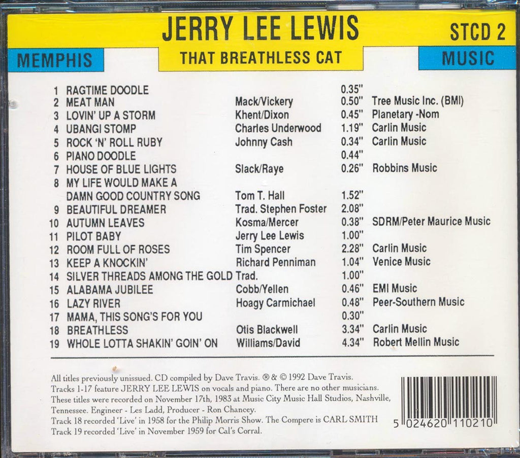 Jerry Lee Lewis - Stomper Time Records Presents: Jerry Lee Lewis, That Breathless Cat Music CD