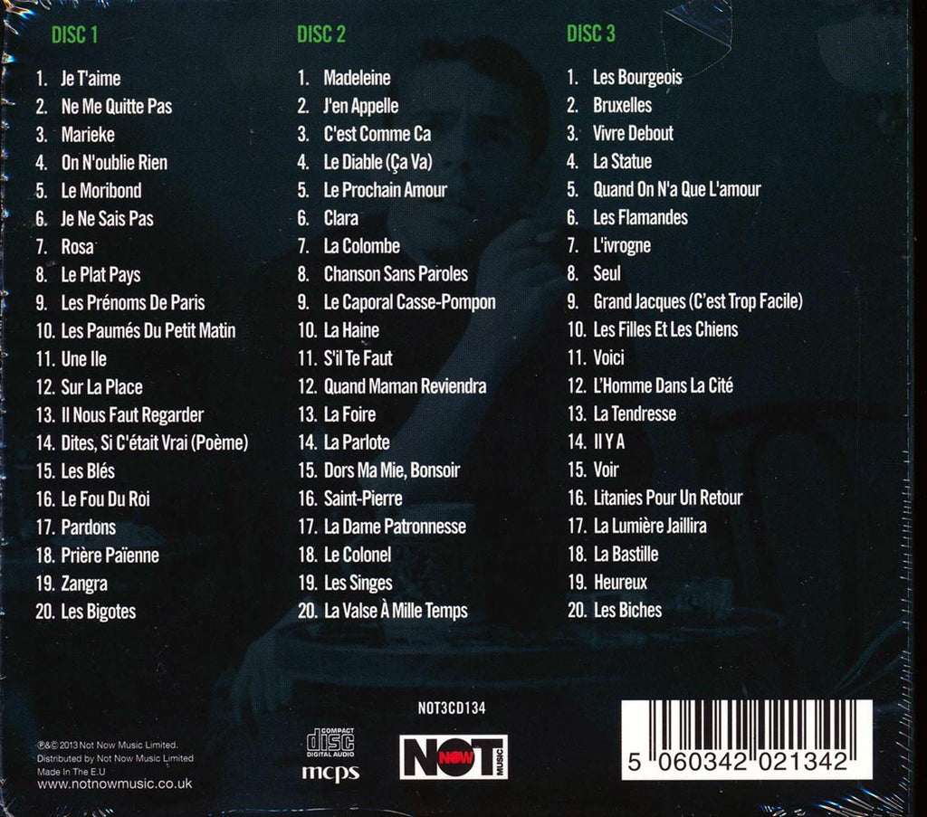 Jacques Brel - 60 Plus Belles Chansons (60 tracks) (3xCD) (deluxe 3-fold digipak) Music CD