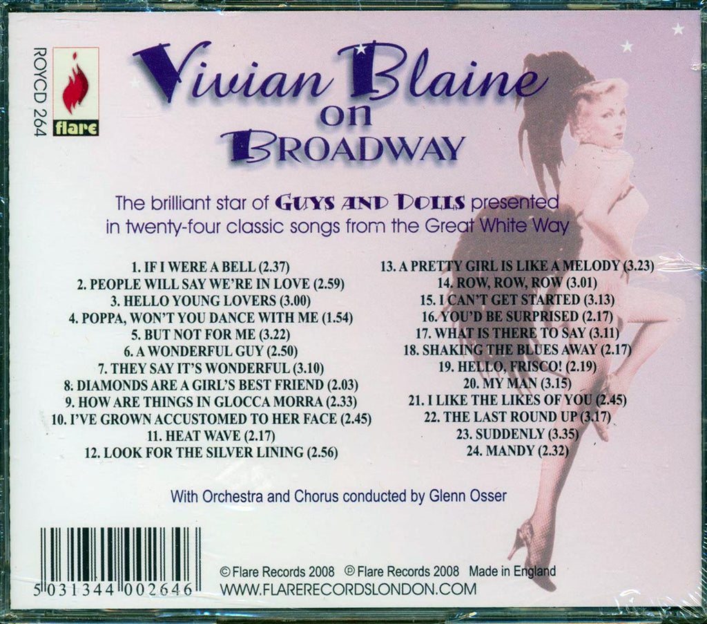 Vivian Blaine - Vivian Blaine On Broadway (24 tracks) Music CD