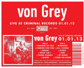 Von Grey - Live At Criminal Records 01.01.13 - Vinyl Record
