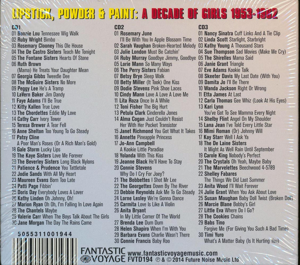 Various - Lipstick, Powder & Paint: A Decade Of Girls 1953-1962 (90 tracks) (3xCD) Music CD