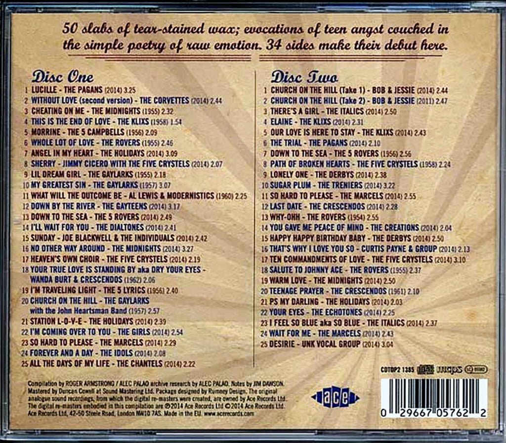 Various - Music City Vocal Groups: Greasy Love Songs Of Teenage Romance, Regret, Hope And Despair (50 tracks) (2xCD) Music CD