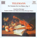 Telemann / Schultz / Rosenfeld - Six Sonatas For Two Flutes Op 2 - Music CD