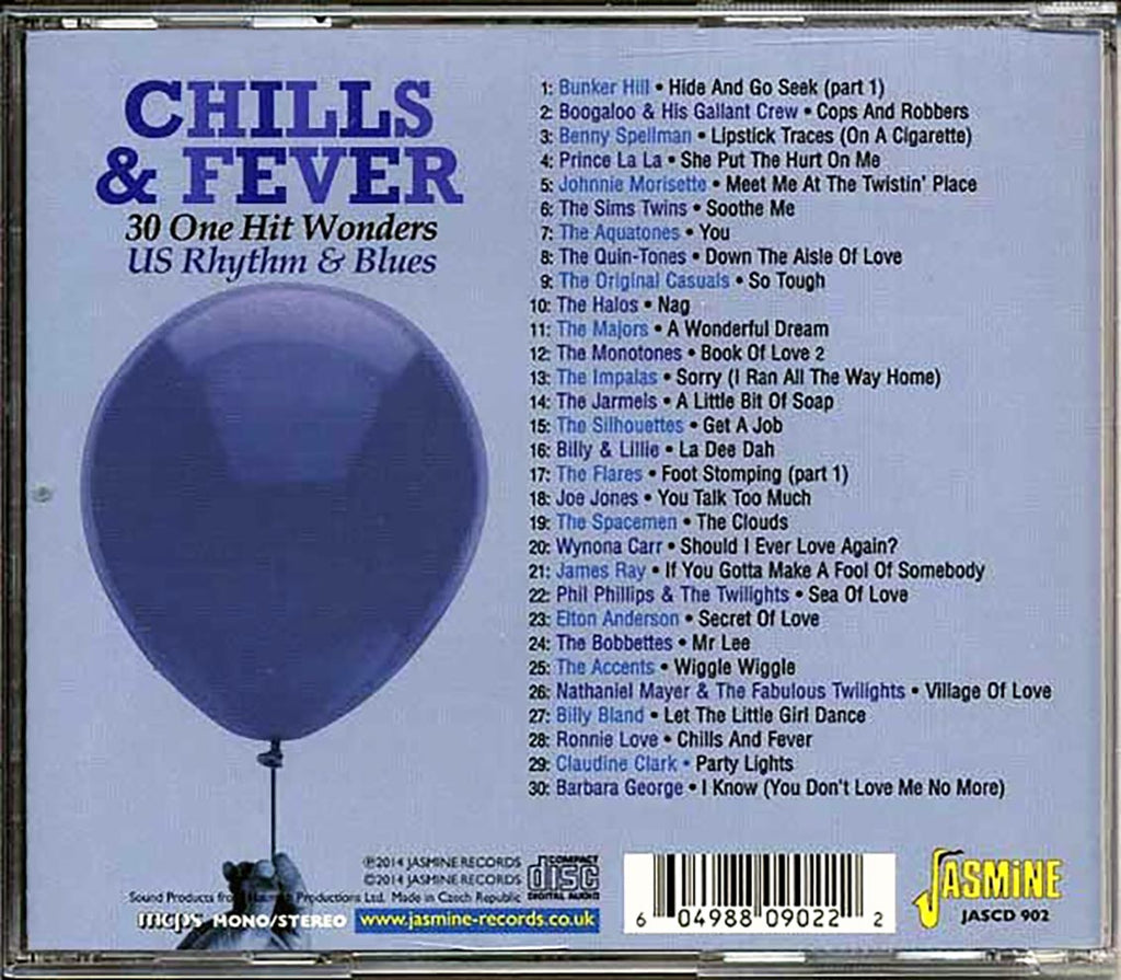 Various - Chills & Fever, 30 One Hit Wonders: US Rhythm & Blues (30 tracks) Music CD