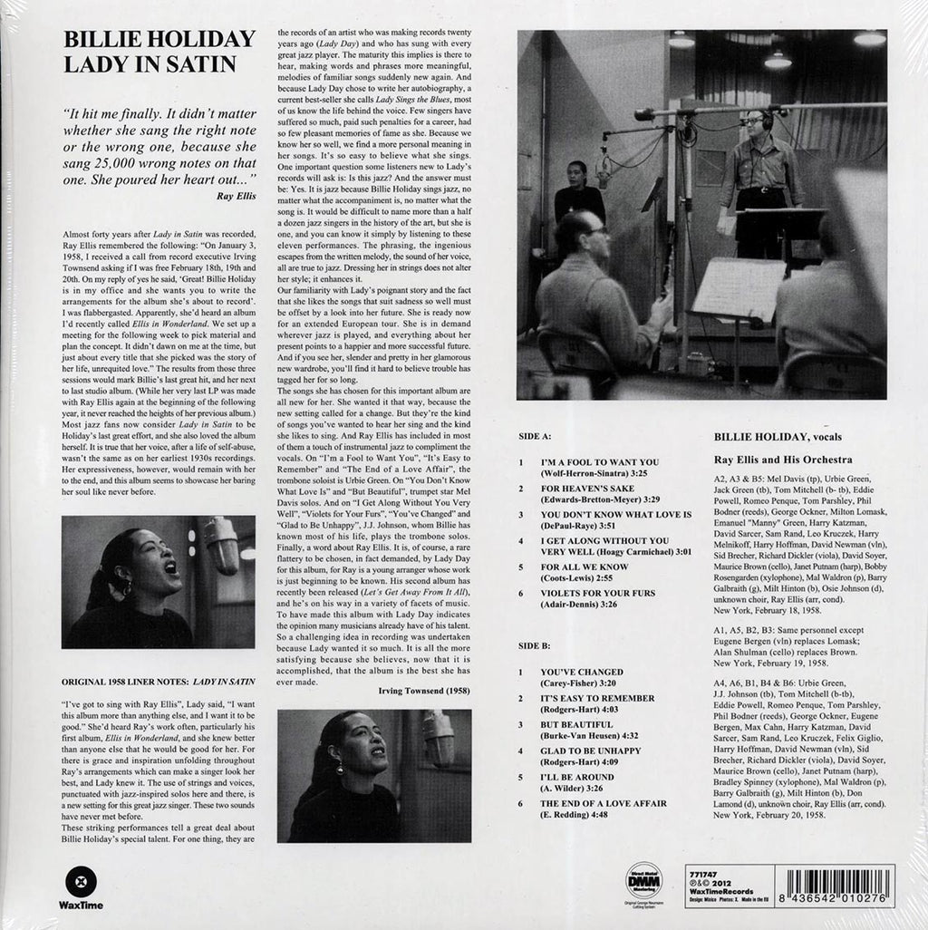 Billie Holiday - Lady In Satin (ltd. ed.) (180g) (remastered) Vinyl Record