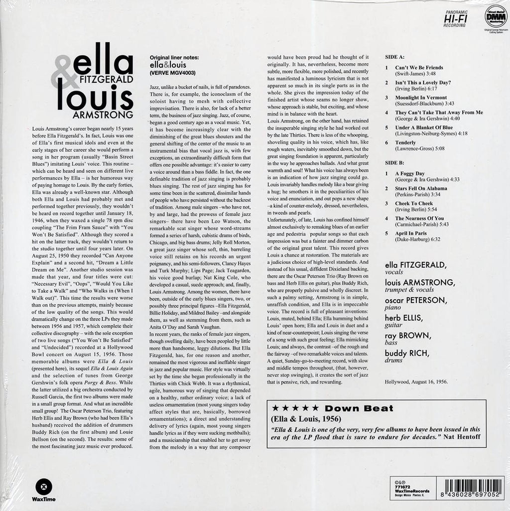 Ella Fitzgerald, Louie Armstrong - Ella & Louis (180g) Vinyl Record