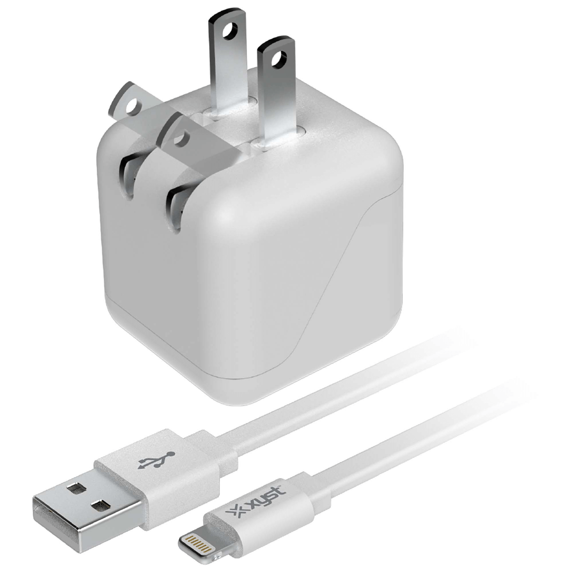 Xyst 2.4-Amp Dual USB Wall Charger With 4Ft Lightning Cable