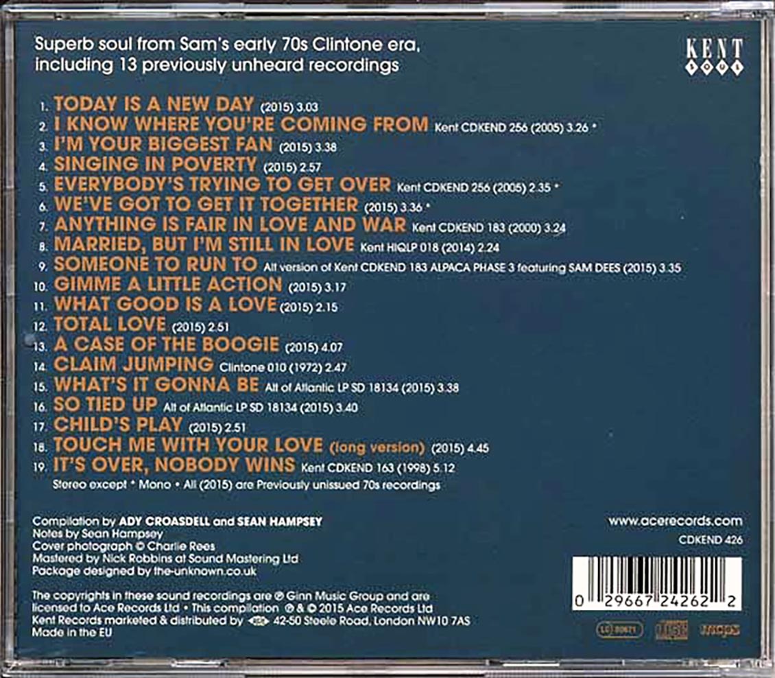 Sam Dees - It's Over: 70s Songwriter Demos & Masters Music CD