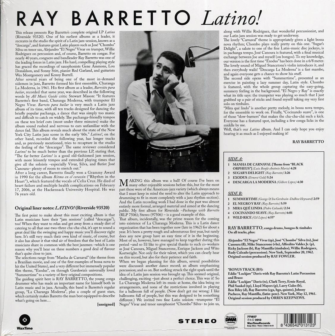 Ray Barretto Orchestra - Latino! (+bonus track) (ltd. ed.) (180g) Vinyl Record