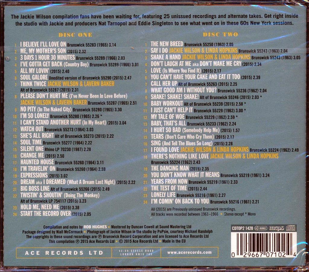 Jackie Wilson - NYC 1961-1966 (48 tracks) (2xCD) Music CD