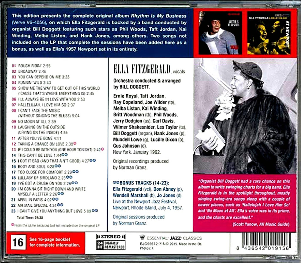 Ella Fitzgerald - Rhythm Is My Business Music CD