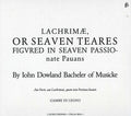 Dowland / Gambe Di Legno - Lachrimae Or Seaven Teares - Music CD