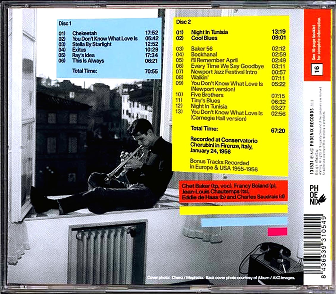 Chet Baker Quintet - Conservatorio Cherubini: Complete Concert (2xCD) Music CD