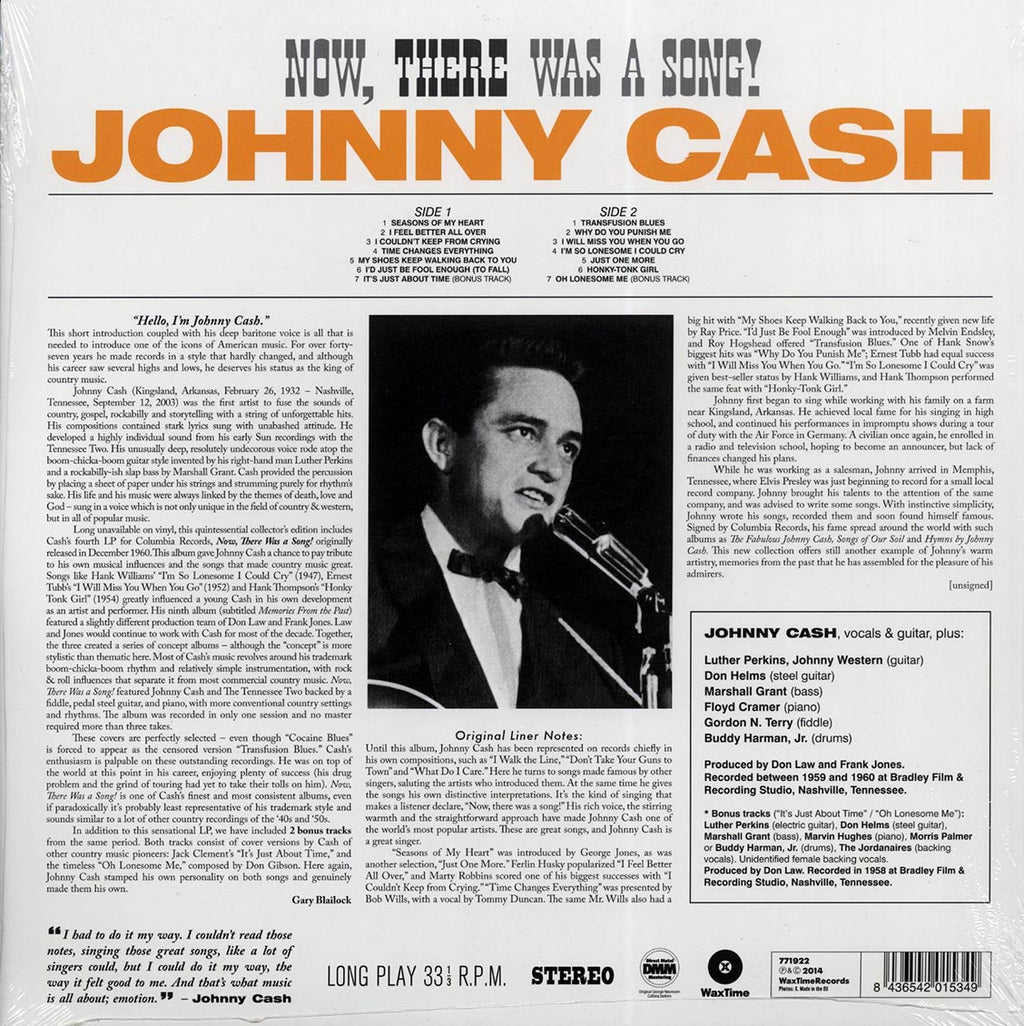 Johnny Cash - Now, There Was A Song! (+2 bonus tracks) (ltd. ed.) (180g) Vinyl Record