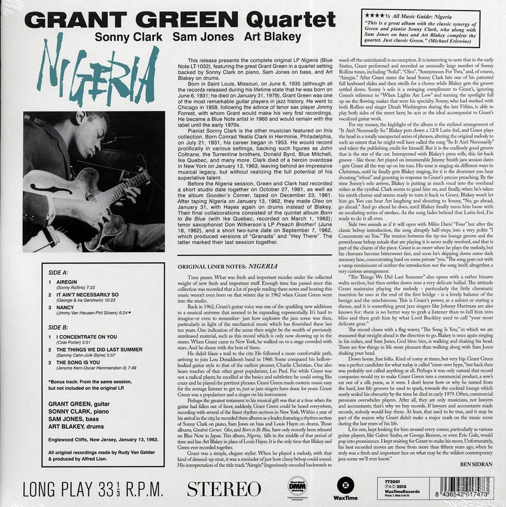 Grant Green Quartet - Nigeria (incl. mp3) (180g) Vinyl Record