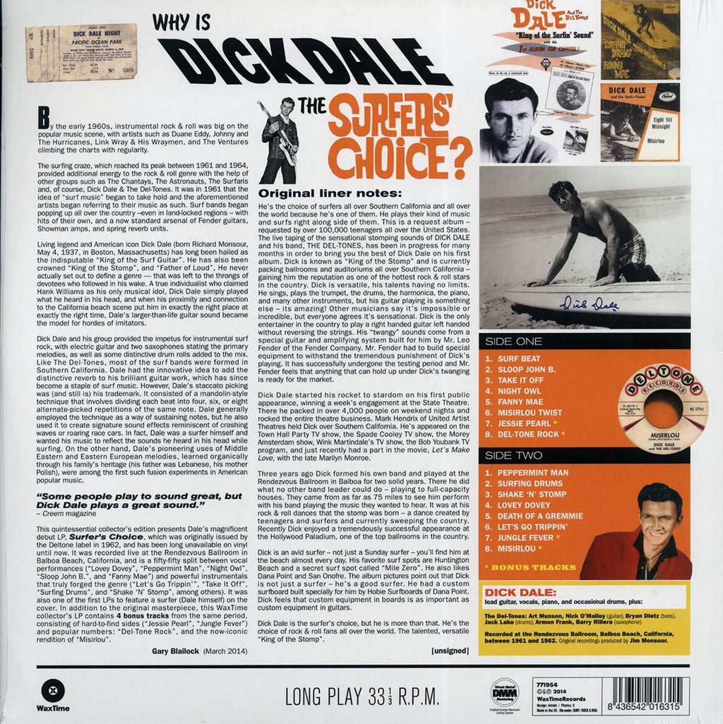 Dick Dale & His Del-tones - Surfer's Choice (incl. mp3) (180g) Vinyl Record