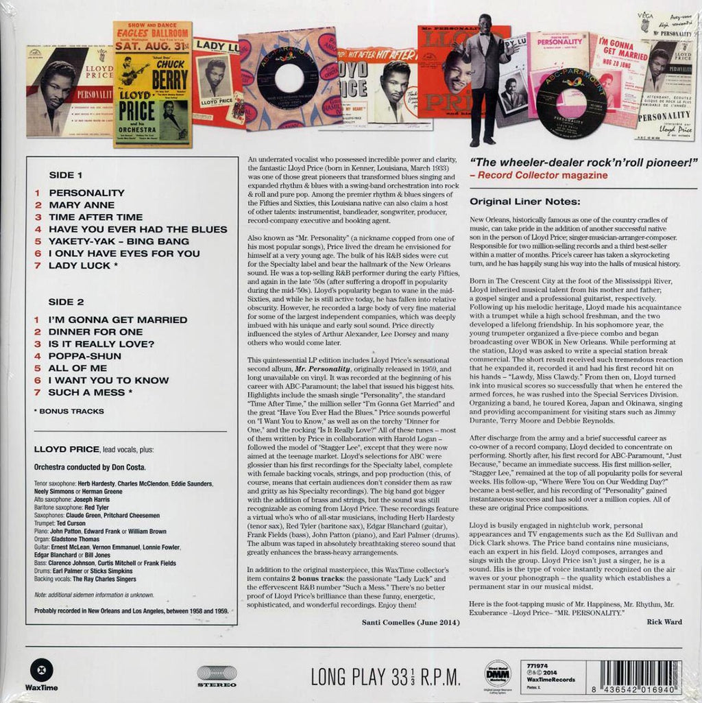 Lloyd Price - Mr. Personality (+2 bonus tracks) (ltd. ed.) (180g) Vinyl Record