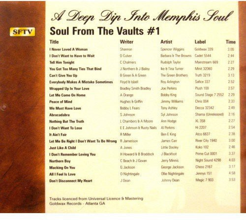 Memphis Soul 1 / Various - Memphis Soul 1 / Various - Music CD