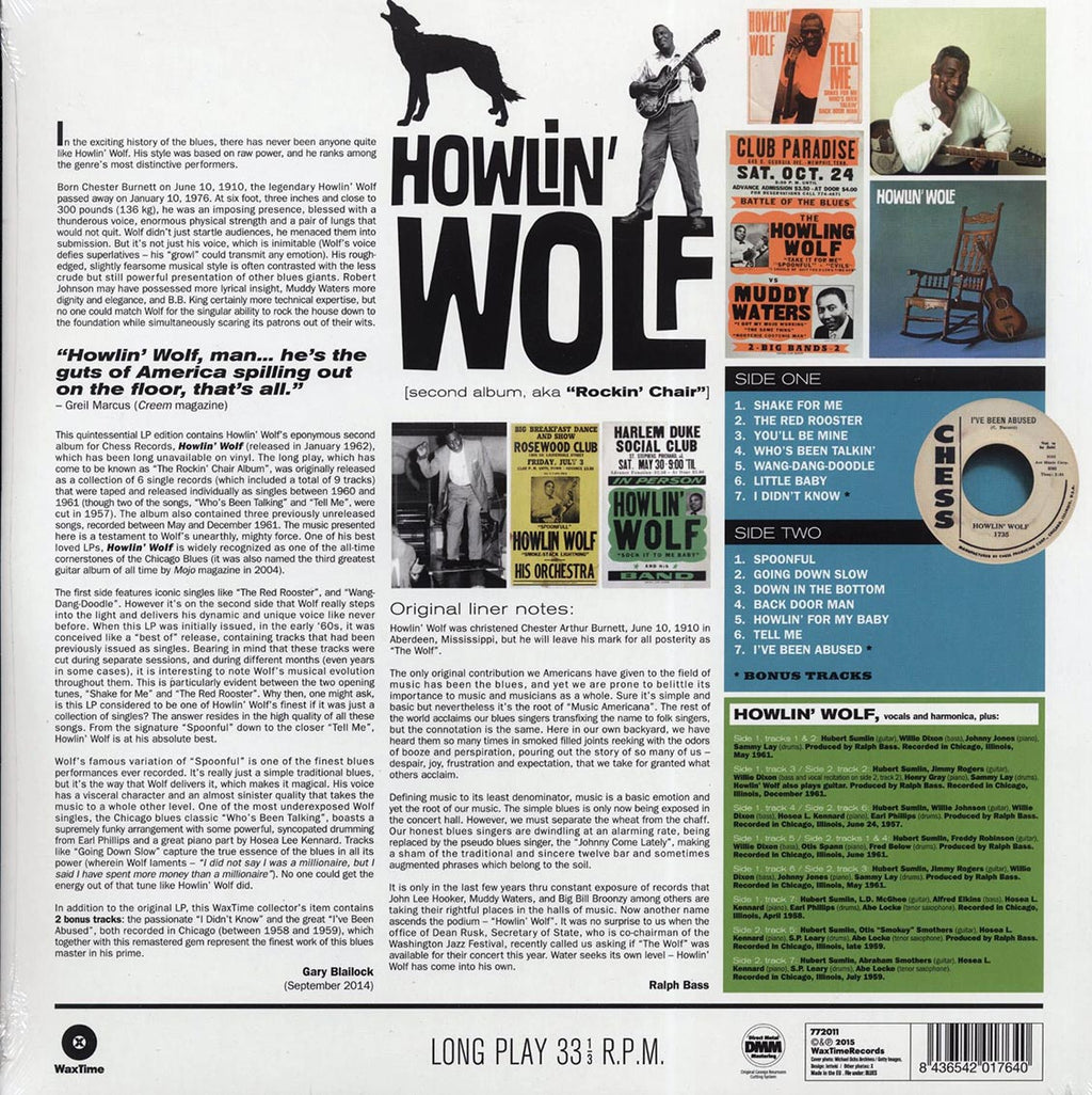 Howlin' Wolf - Howlin' Wolf (Rockin' Chair) (+2 bonus tracks) (ltd. ed.) (180g) Vinyl Record