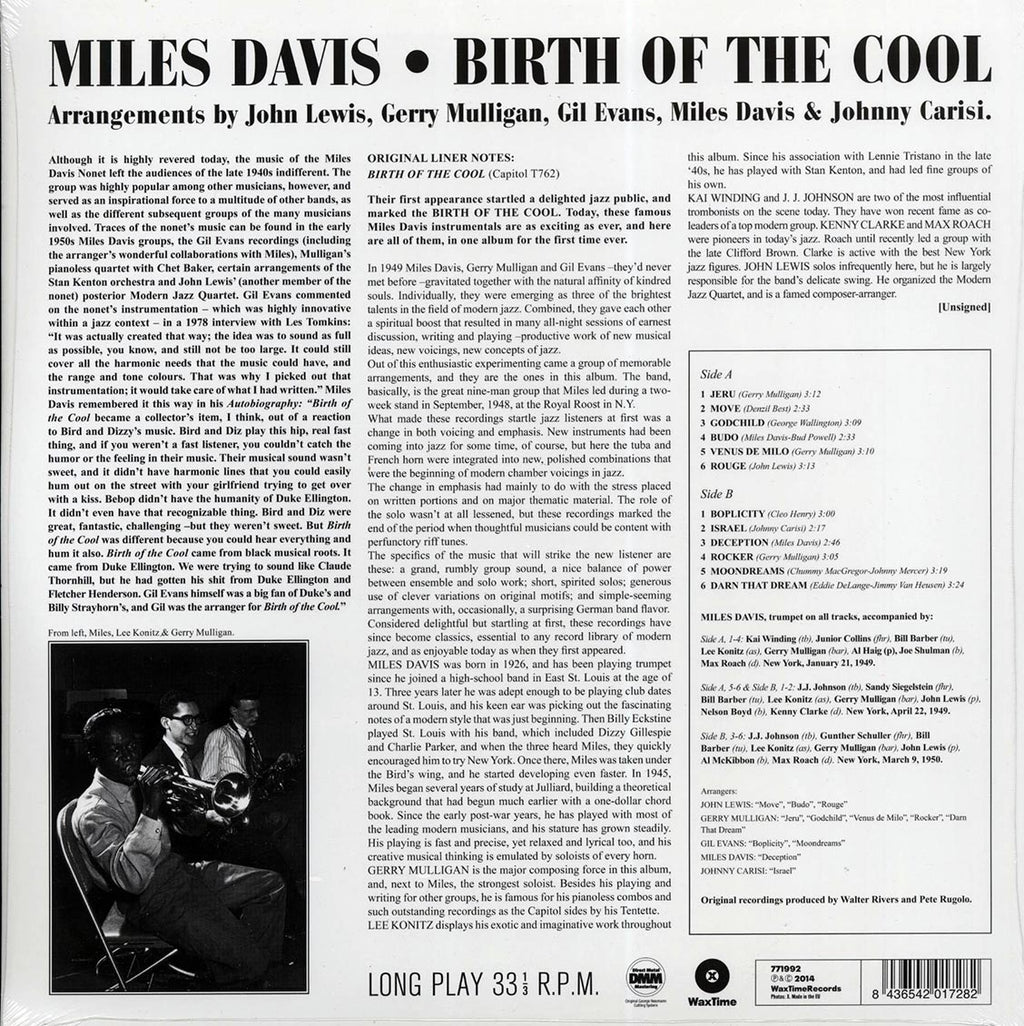 Miles Davis - Birth Of The Cool (ltd. ed.) (180g) (remastered) Vinyl Record